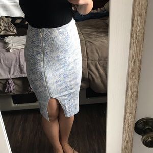 {Lucy & Co}Blue Snake Print Midi Skirt